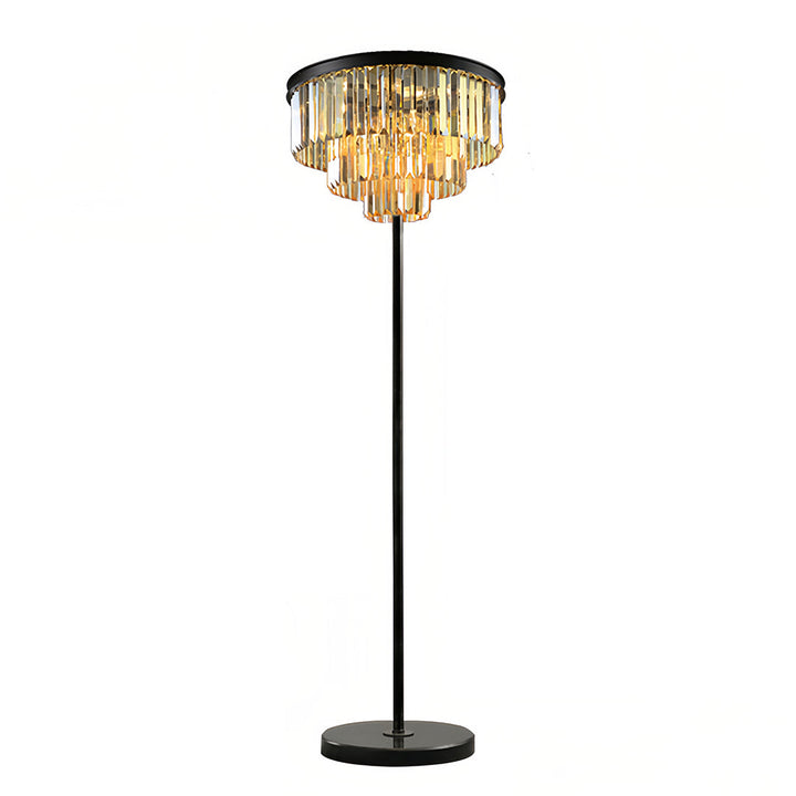 Luxury Floor Crystal Lamp with Handcrafted Shade – American Glamorous Design 8