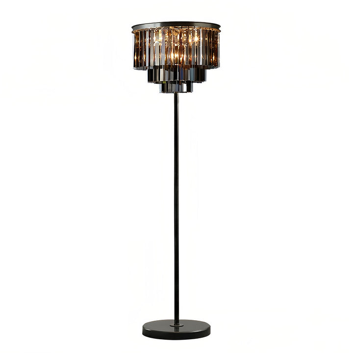 Luxury Floor Crystal Lamp with Handcrafted Shade – American Glamorous Design 9