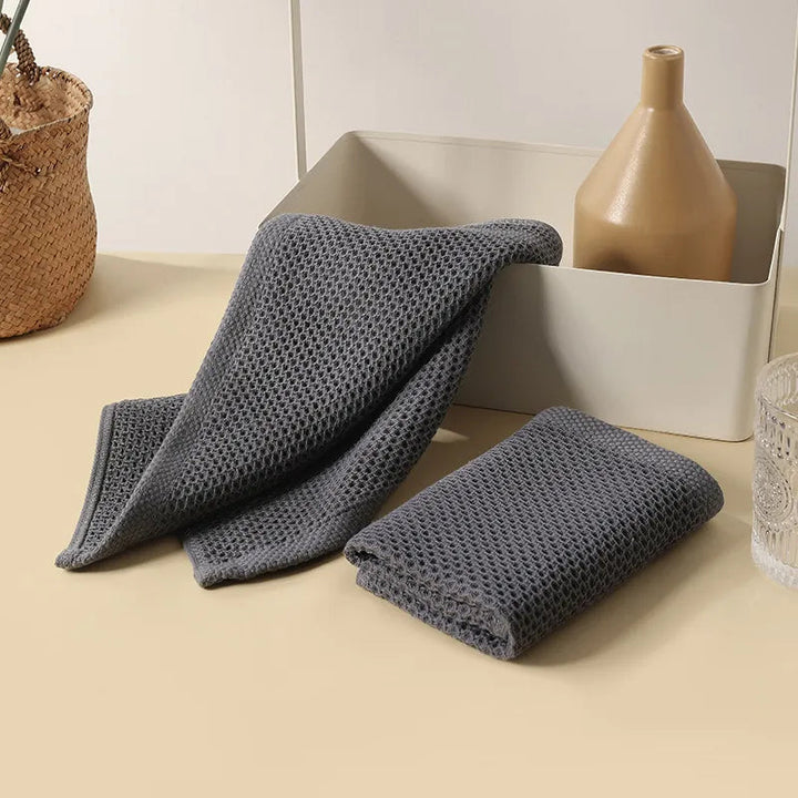 Luxury Honeycomb Cotton Towels Set – 6-Pack Ultra-Absorbent in Neutral Tones for Kitchen and Bathroom 2