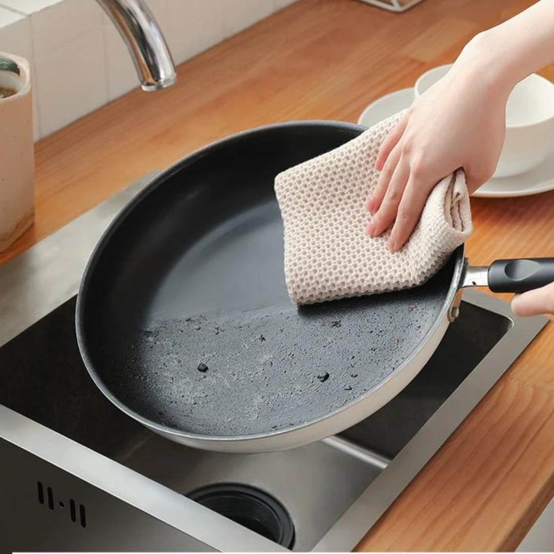 Luxury Honeycomb Cotton Towels Set – 6-Pack Ultra-Absorbent in Neutral Tones for Kitchen and Bathroom 3