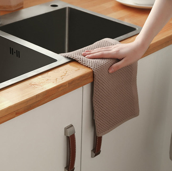 Luxury Honeycomb Cotton Towels Set – 6-Pack Ultra-Absorbent in Neutral Tones for Kitchen and Bathroom 4