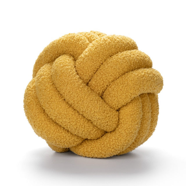 Luxury Knotted Throw Pillow, Soft Cotton Fleece Decorative Couch Pillow in Vibrant Colors, 22cm or 28cm Diameter 10