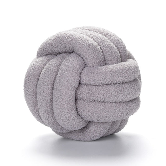 Luxury Knotted Throw Pillow, Soft Cotton Fleece Decorative Couch Pillow in Vibrant Colors, 22cm or 28cm Diameter 11