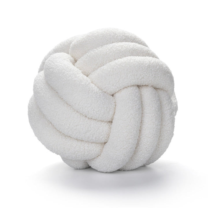 Luxury Knotted Throw Pillow, Soft Cotton Fleece Decorative Couch Pillow in Vibrant Colors, 22cm or 28cm Diameter 5