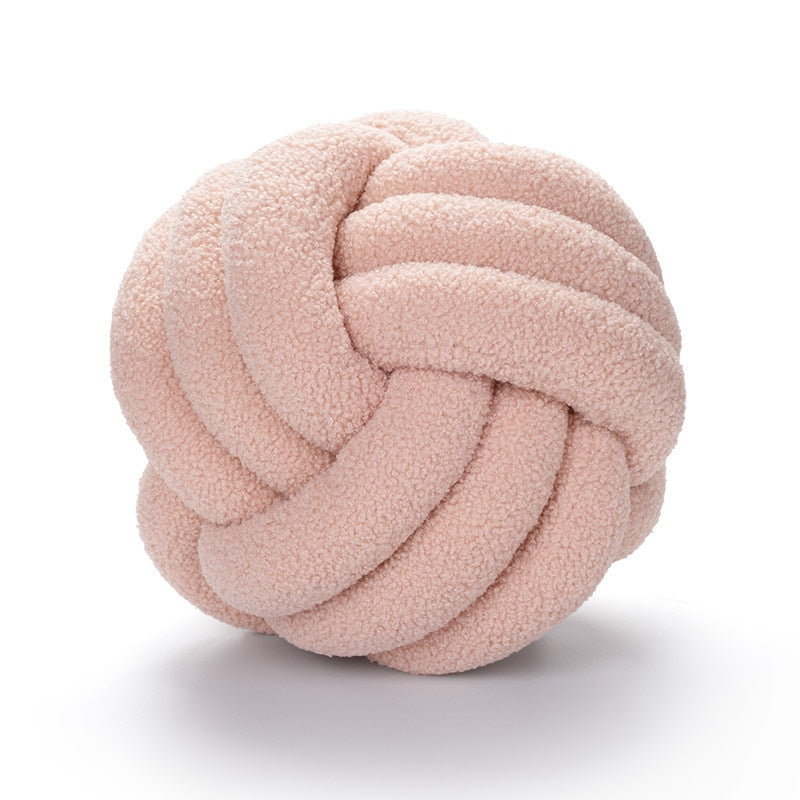Luxury Knotted Throw Pillow, Soft Cotton Fleece Decorative Couch Pillow in Vibrant Colors, 22cm or 28cm Diameter 6