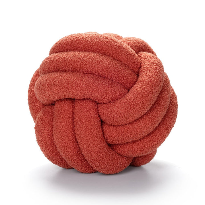 Luxury Knotted Throw Pillow, Soft Cotton Fleece Decorative Couch Pillow in Vibrant Colors, 22cm or 28cm Diameter 7