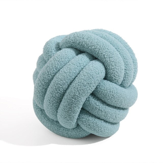 Luxury Knotted Throw Pillow, Soft Cotton Fleece Decorative Couch Pillow in Vibrant Colors, 22cm or 28cm Diameter 8