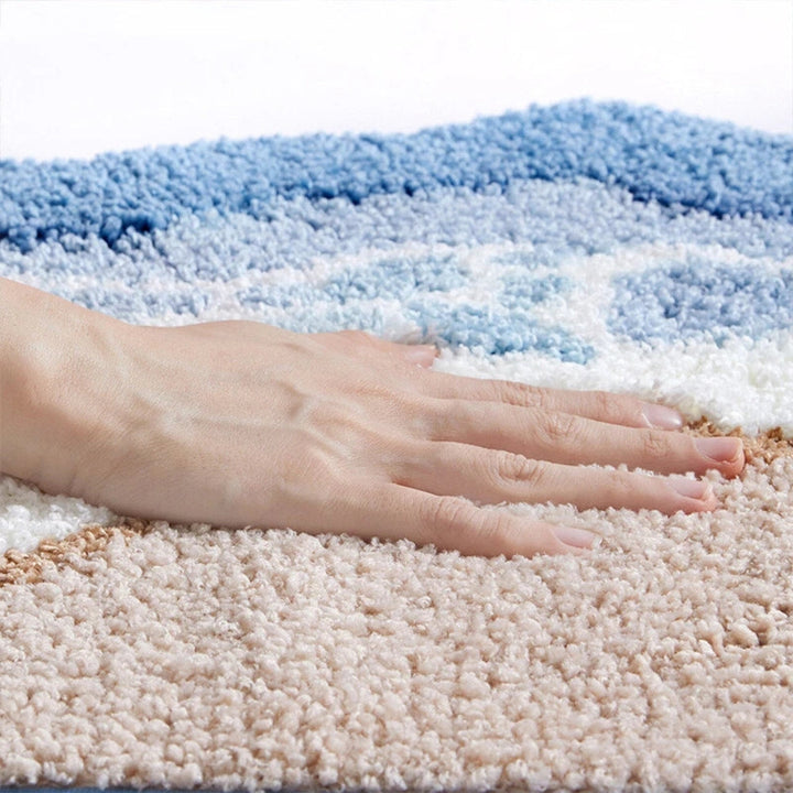 Luxury Microfiber Bath Mat with Coastal Design – Soft and Absorbent Bathroom Accessory 2