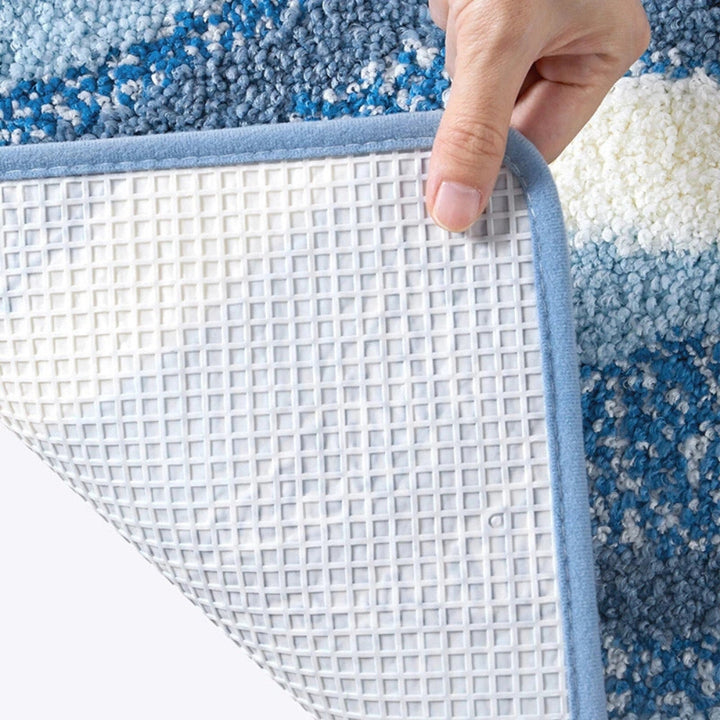 Luxury Microfiber Bath Mat with Coastal Design – Soft and Absorbent Bathroom Accessory 5