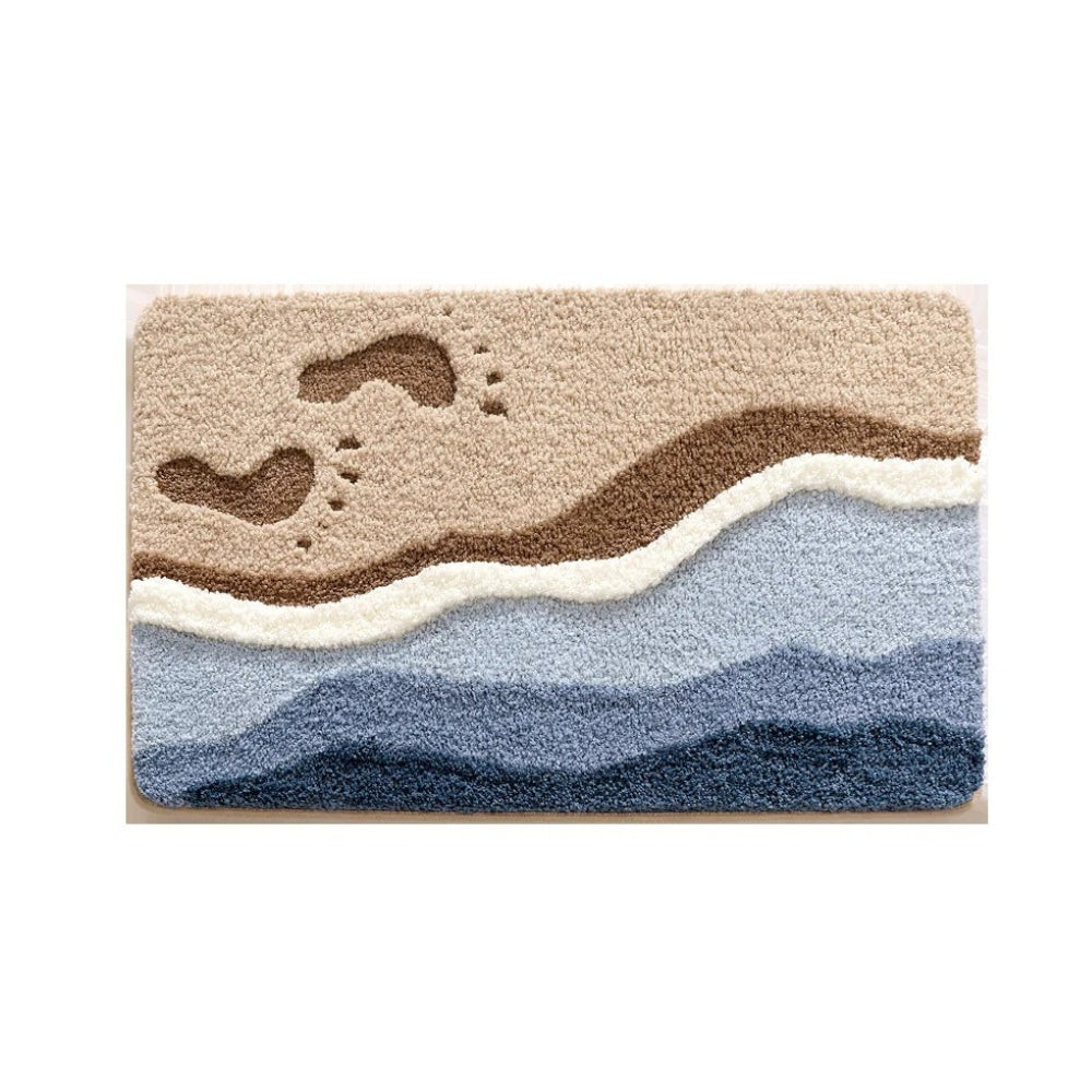 Luxury Microfiber Bath Mat with Coastal Design – Soft and Absorbent Bathroom Accessory 6
