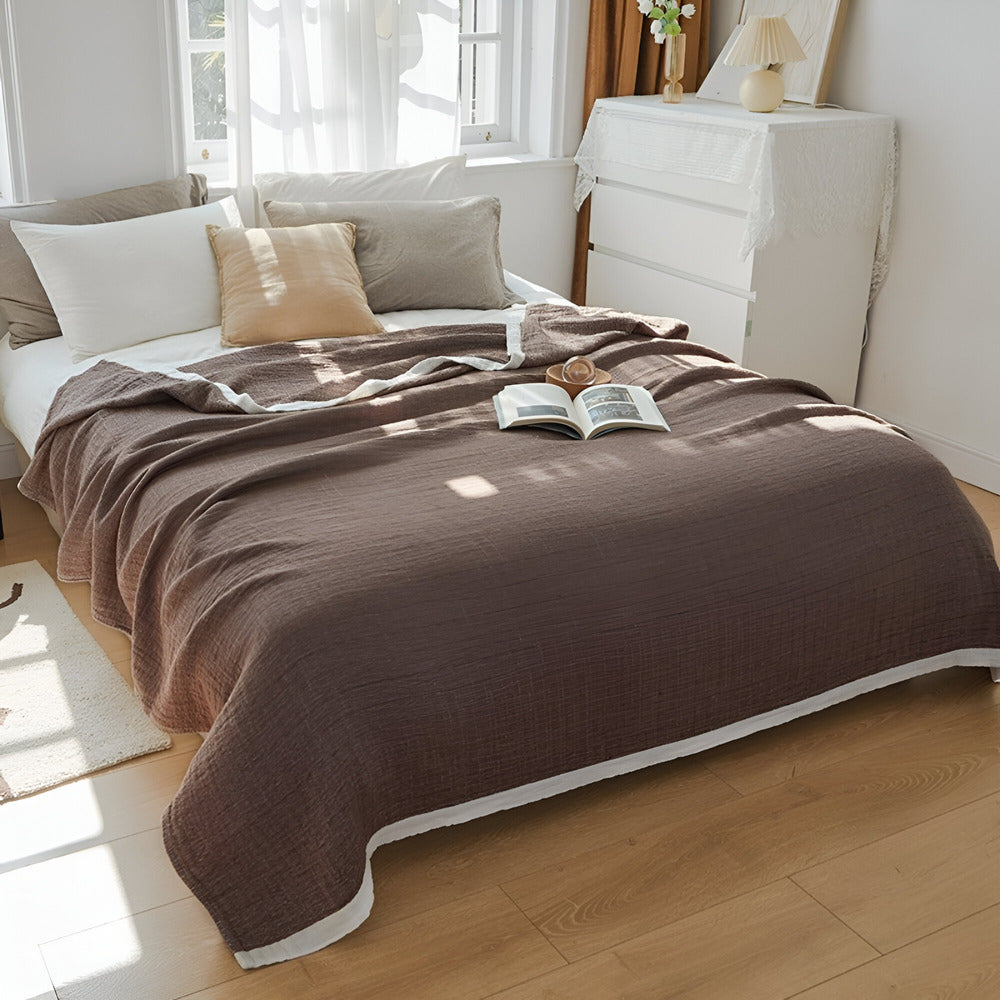 Luxury Multilayer Muslin Cotton Summer Blanket – Breathable and Soft for Warm Nights 1