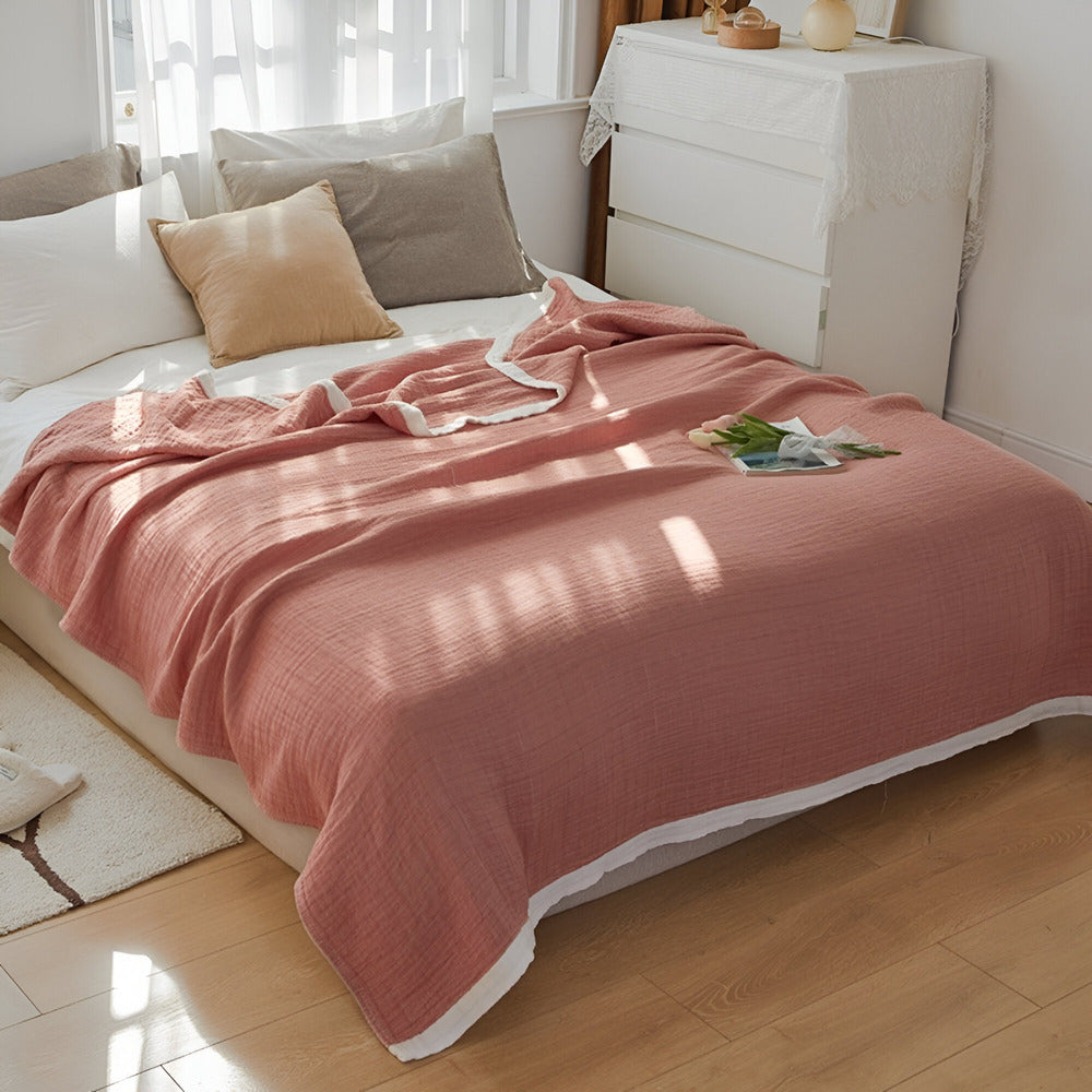 Luxury Multilayer Muslin Cotton Summer Blanket – Breathable and Soft for Warm Nights 2