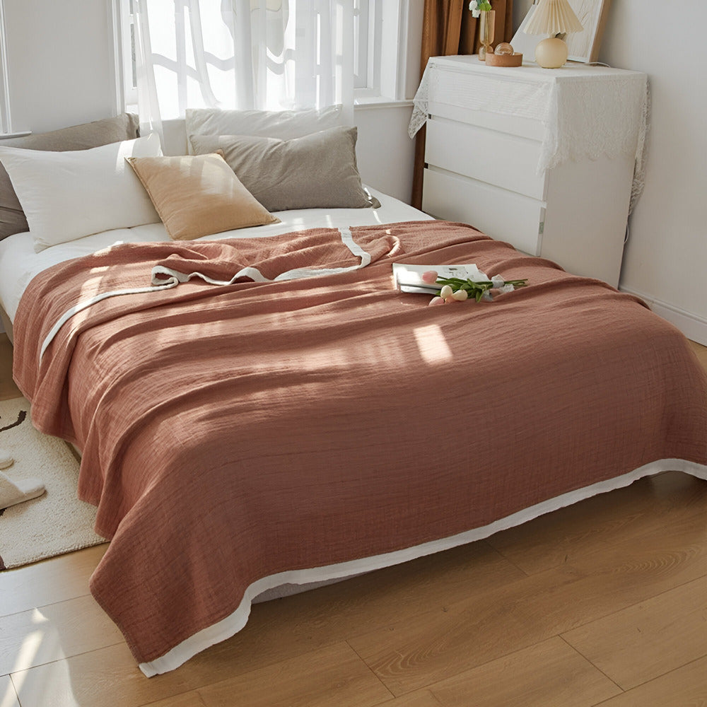 Luxury Multilayer Muslin Cotton Summer Blanket – Breathable and Soft for Warm Nights 3