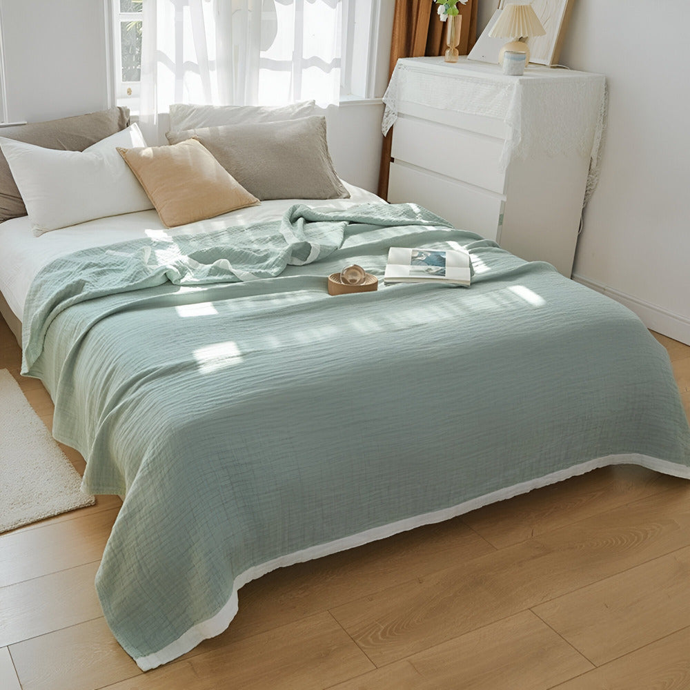 Luxury Multilayer Muslin Cotton Summer Blanket – Breathable and Soft for Warm Nights 4