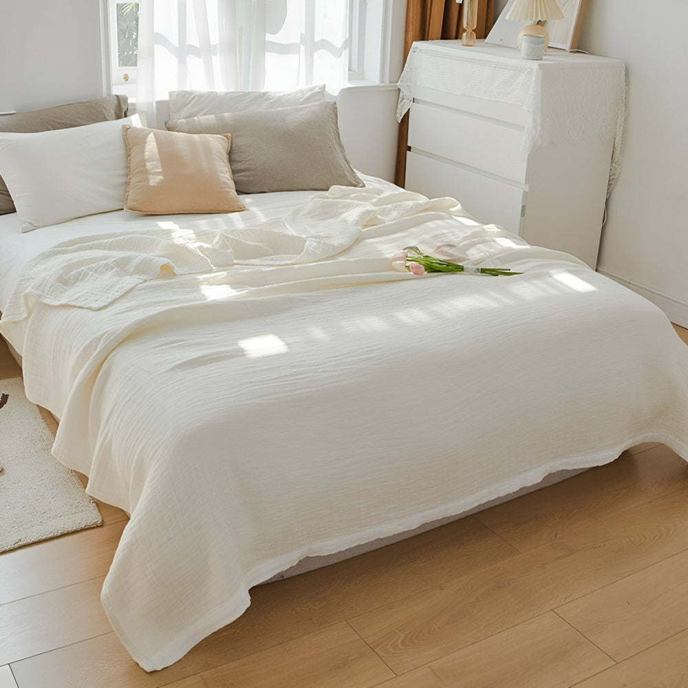 Luxury Multilayer Muslin Cotton Summer Blanket – Breathable and Soft for Warm Nights 7
