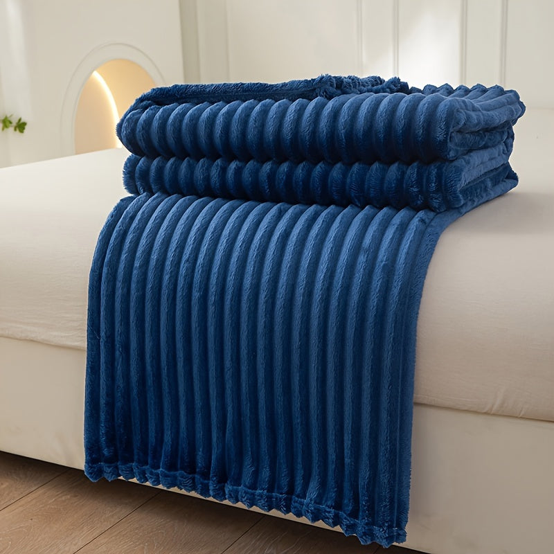 Luxury Soft Plush Rib Blanket – Warm and Stylish for Sofa and Bed 0