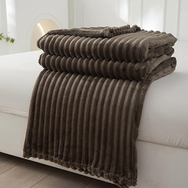 Luxury Soft Plush Rib Blanket – Warm and Stylish for Sofa and Bed 1