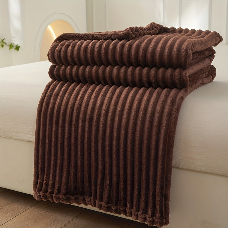 Luxury Soft Plush Rib Blanket – Warm and Stylish for Sofa and Bed 2