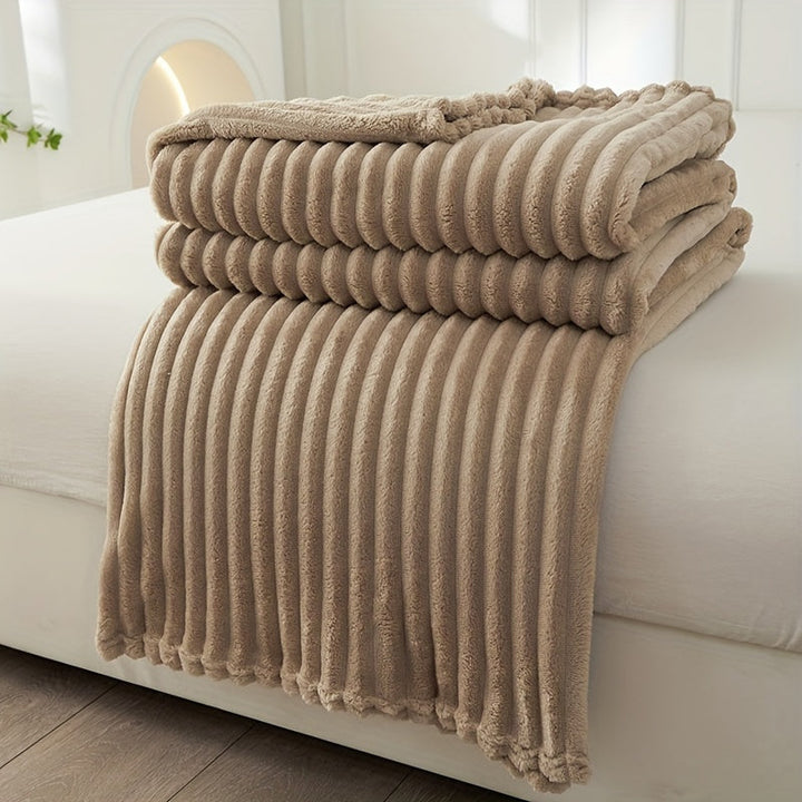 Luxury Soft Plush Rib Blanket – Warm and Stylish for Sofa and Bed 4