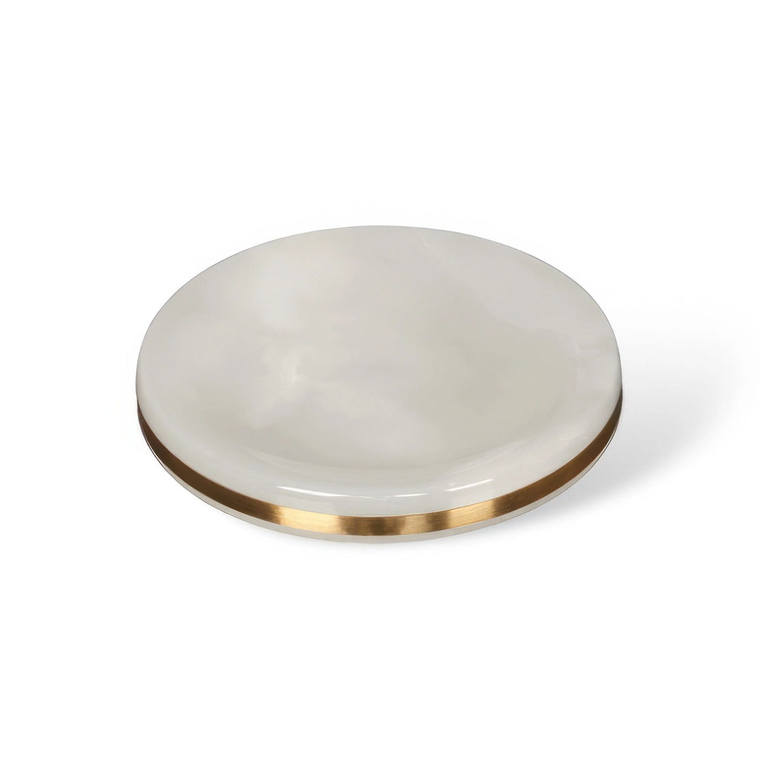 Marble-Look Bathroom Accessories Set with Gold Accents – Soap Dispenser, Toothbrush Holder, Dish, and Tray 10