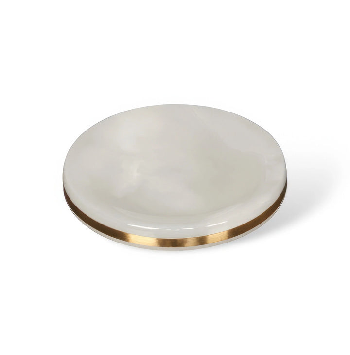 Marble-Look Bathroom Accessories Set with Gold Accents – Soap Dispenser, Toothbrush Holder, Dish, and Tray 10