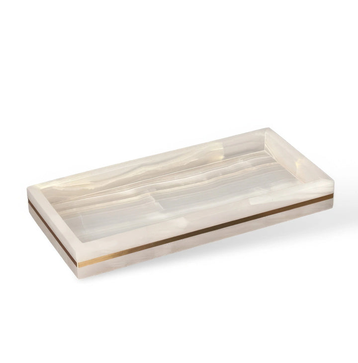 Marble-Look Bathroom Accessories Set with Gold Accents – Soap Dispenser, Toothbrush Holder, Dish, and Tray 12