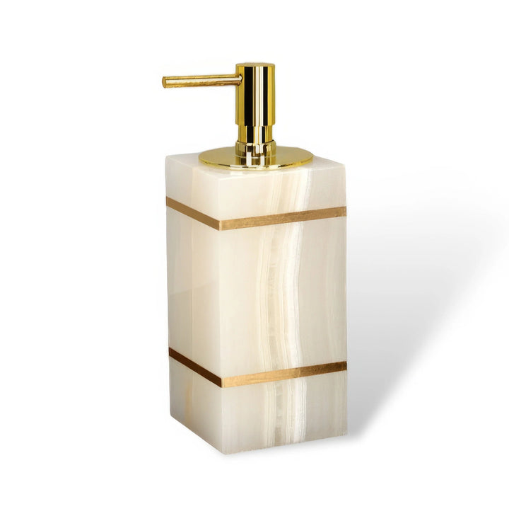 Marble-Look Bathroom Accessories Set with Gold Accents – Soap Dispenser, Toothbrush Holder, Dish, and Tray 5
