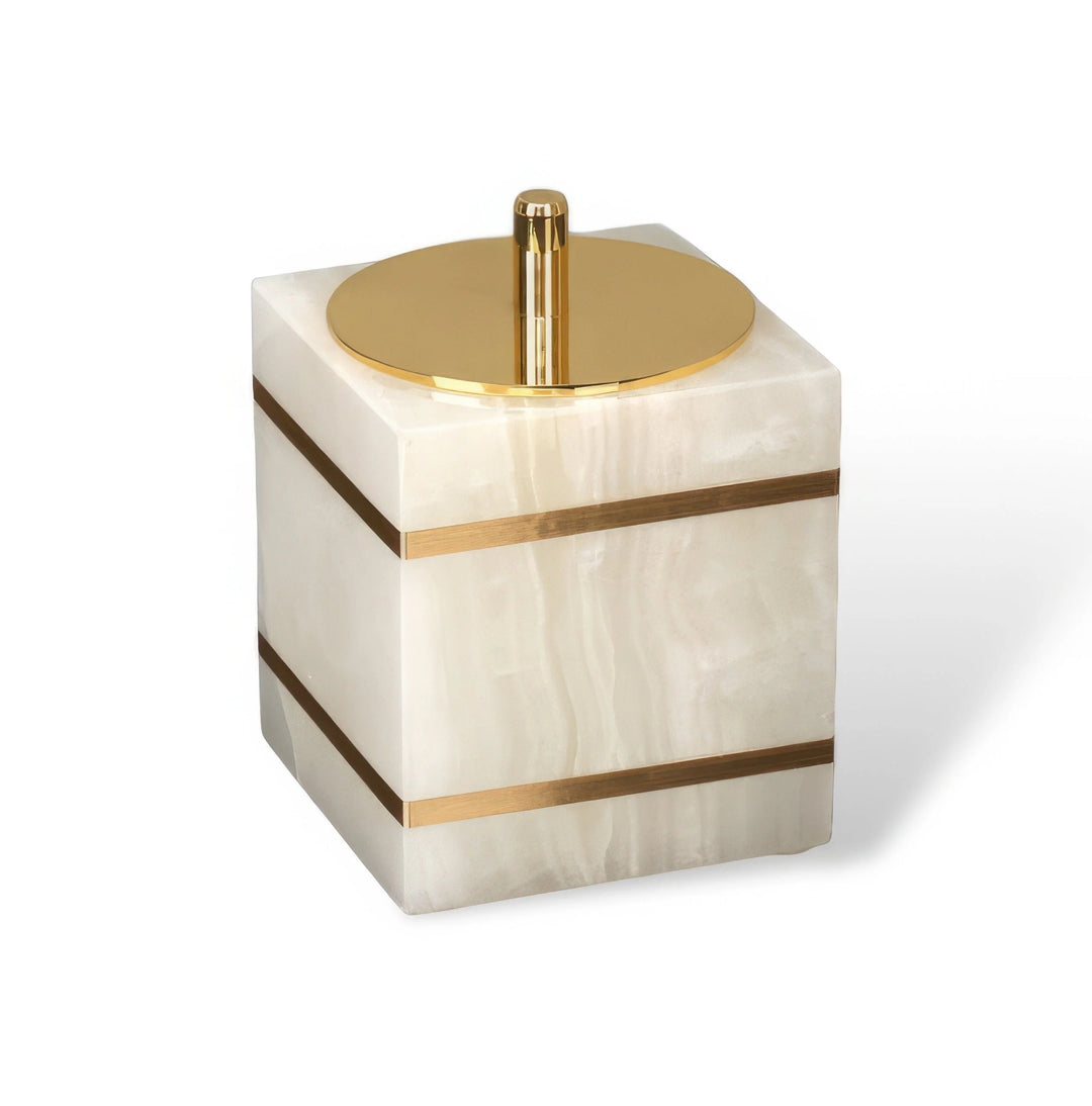 Marble-Look Bathroom Accessories Set with Gold Accents – Soap Dispenser, Toothbrush Holder, Dish, and Tray 6
