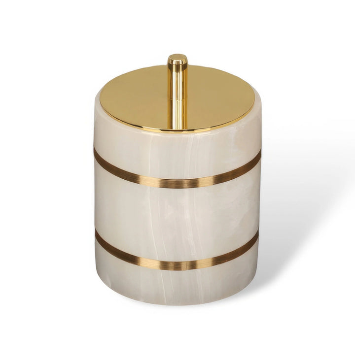 Marble-Look Bathroom Accessories Set with Gold Accents – Soap Dispenser, Toothbrush Holder, Dish, and Tray 7