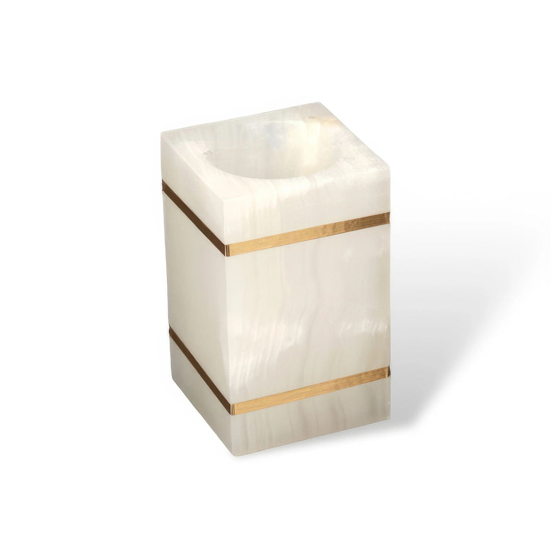 Marble-Look Bathroom Accessories Set with Gold Accents – Soap Dispenser, Toothbrush Holder, Dish, and Tray 8