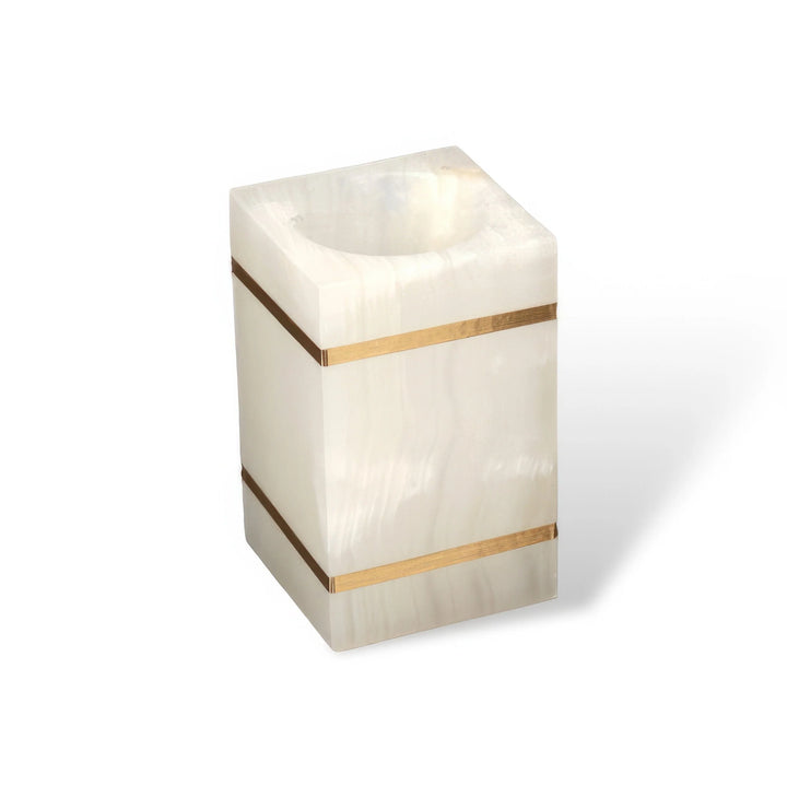 Marble-Look Bathroom Accessories Set with Gold Accents – Soap Dispenser, Toothbrush Holder, Dish, and Tray 8
