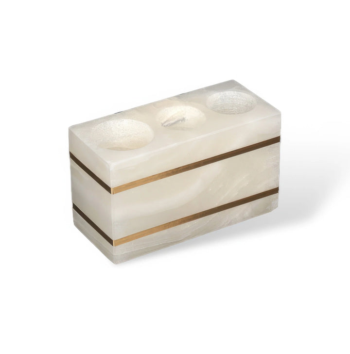 Marble-Look Bathroom Accessories Set with Gold Accents – Soap Dispenser, Toothbrush Holder, Dish, and Tray 9