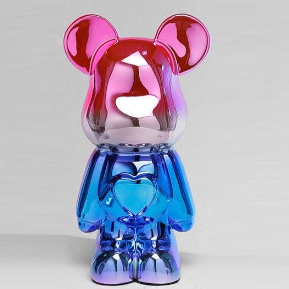 Metallic Space Bear Sculpture – Stylish Tabletop Decor in Silver, Gold, Pink, Blue, and Rose, High-Quality Resin Figurine 10