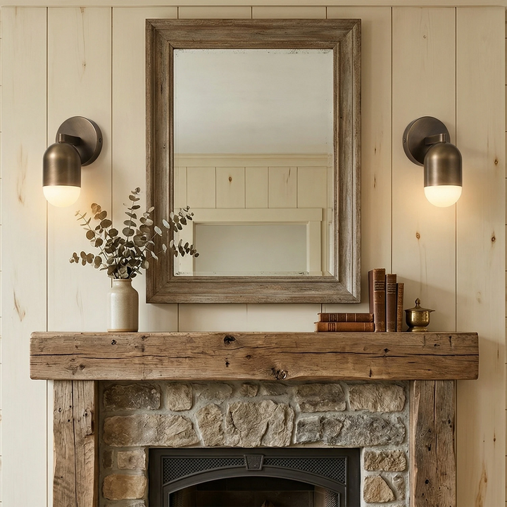 Mid-Century Modern Brass Capsule Wall Sconce – Dimmable Wall Light in Antique Bronze for Elegant Spaces 7