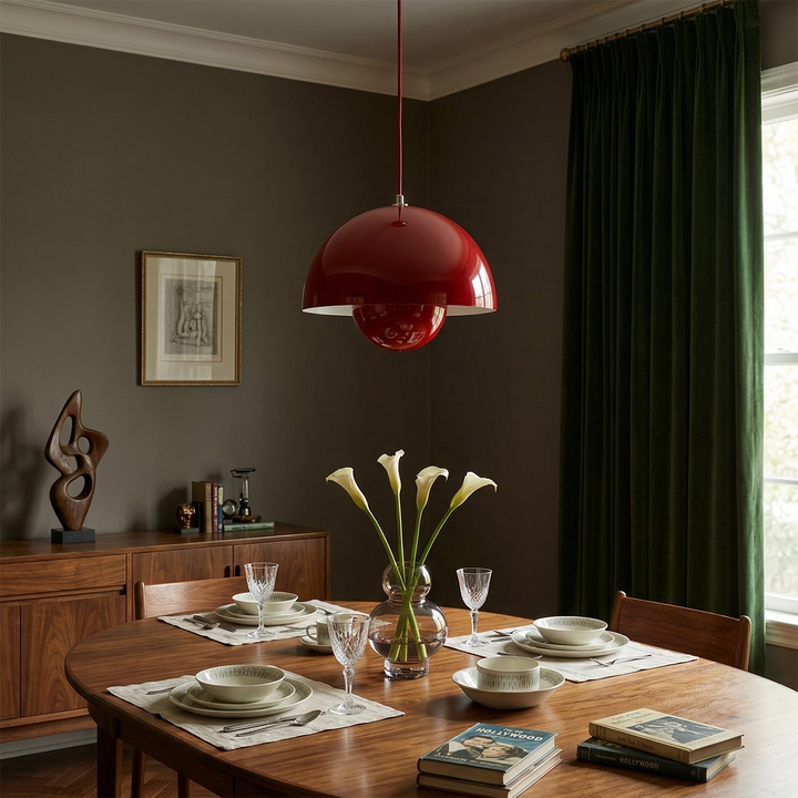 Mid-Century Modern Flower Bud Pendant Light - Versatile Black Kitchen Pendant Lighting with Geometric Design 4