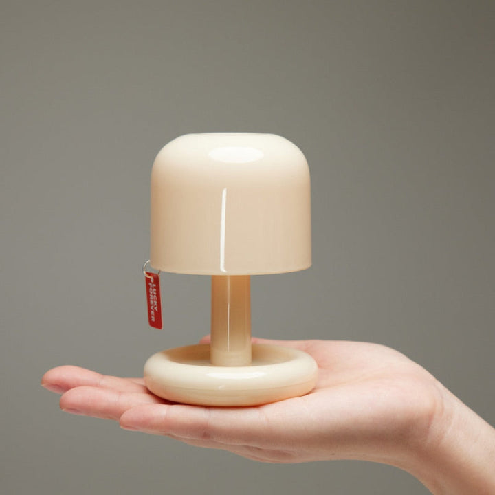 Mini Mushroom Cordless Table Lamp – Dimmable LED Bedside Lamp with Touch Switch in Ivory 2