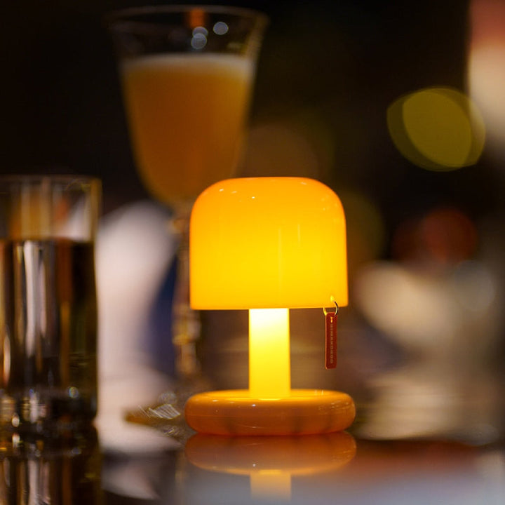 Mini Mushroom Cordless Table Lamp – Dimmable LED Bedside Lamp with Touch Switch in Ivory 3