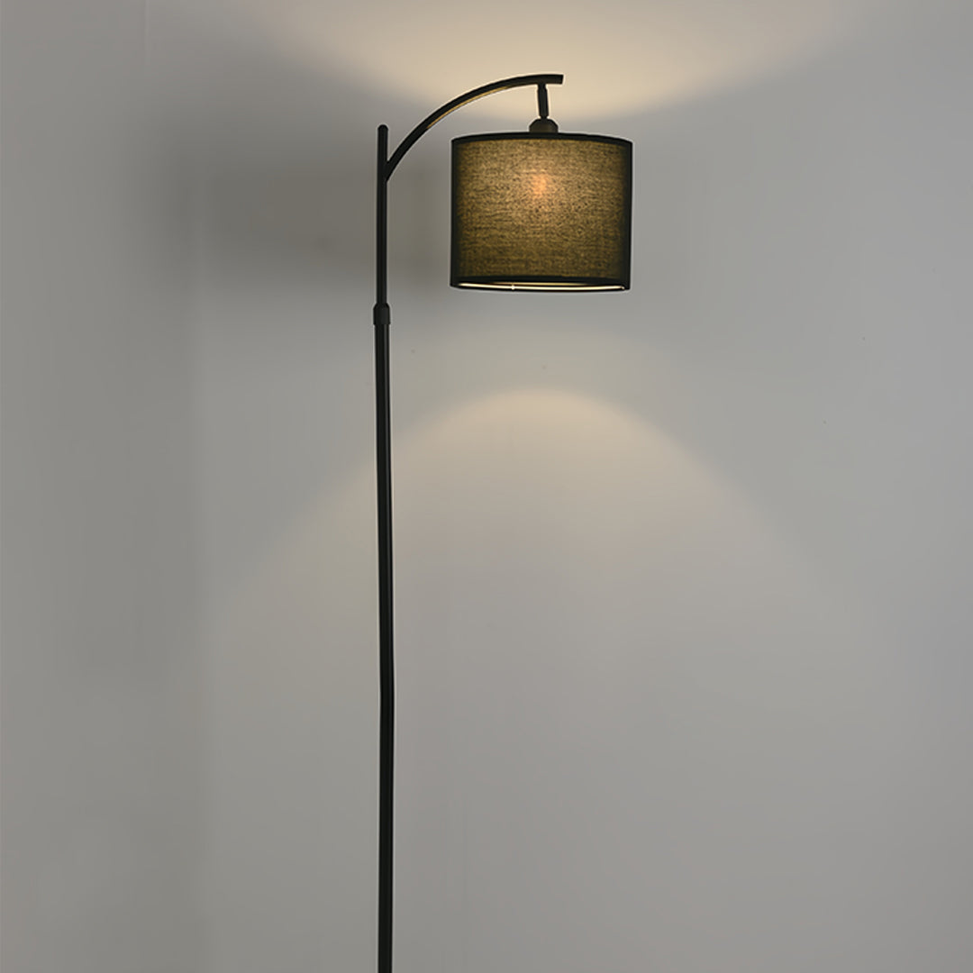 Minimalist Arc Floor Lamp with Fabric Shade and Marble Base – Adjustable Height Lighting 4
