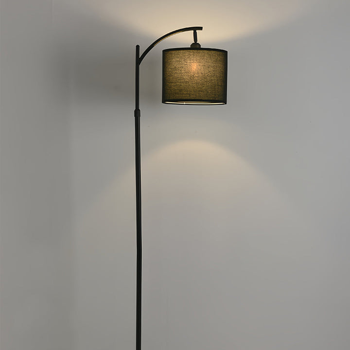 Minimalist Arc Floor Lamp with Fabric Shade and Marble Base – Adjustable Height Lighting 4