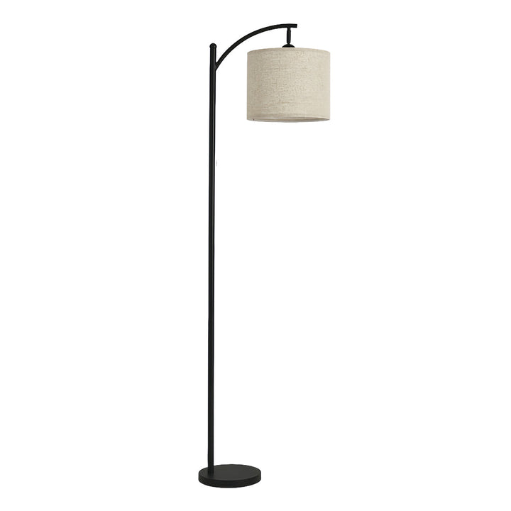 Minimalist Arc Floor Lamp with Fabric Shade and Marble Base – Adjustable Height Lighting 8