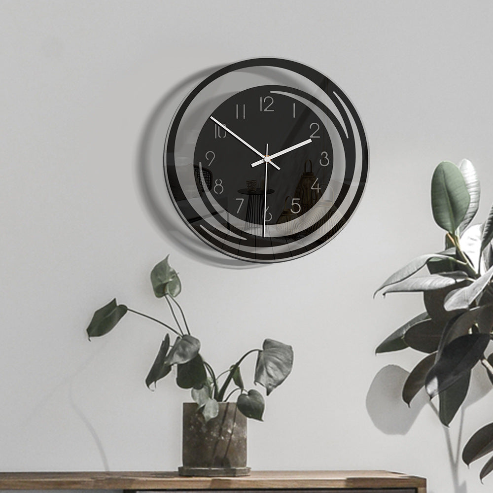 Minimalist Black Wall Clock – Elegant Design with Silent Movement – Ø 30 cm 1