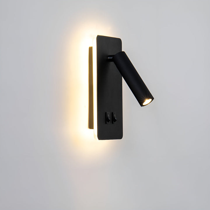 Minimalist Cylindrical Wall Lamp with Dual Switch and 330° Rotatable LED Light – Iron Design 0