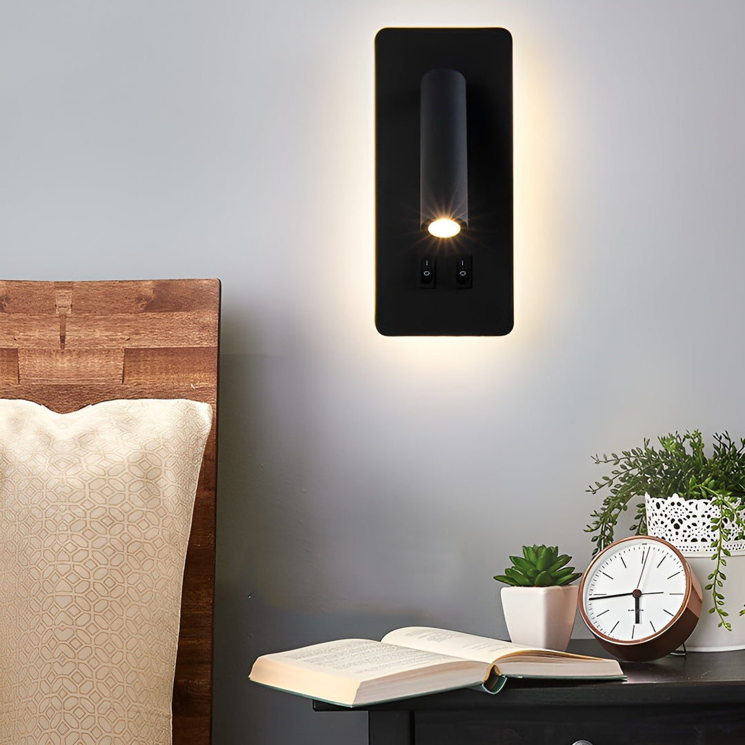 Minimalist Cylindrical Wall Lamp with Dual Switch and 330° Rotatable LED Light – Iron Design 2