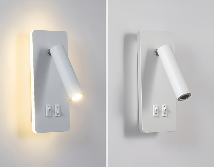 Minimalist Cylindrical Wall Lamp with Dual Switch and 330° Rotatable LED Light – Iron Design 8