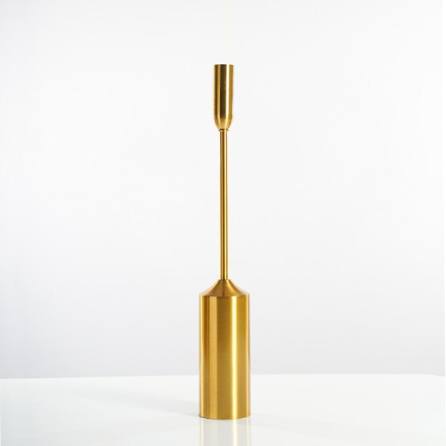 Minimalist Gold Candlestick Holders – Modern Metal Candle Holders in Various Heights for Elegant Home Decor 0