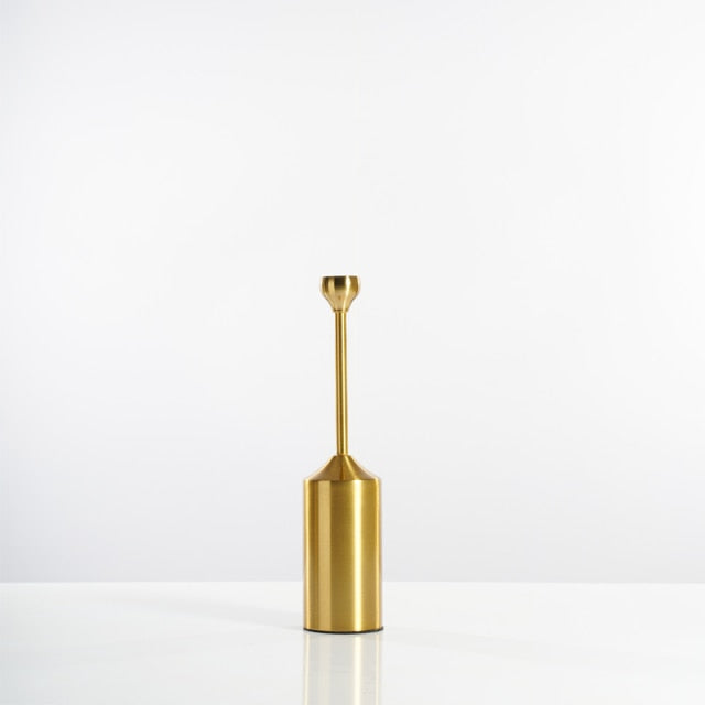 Minimalist Gold Candlestick Holders – Modern Metal Candle Holders in Various Heights for Elegant Home Decor 2