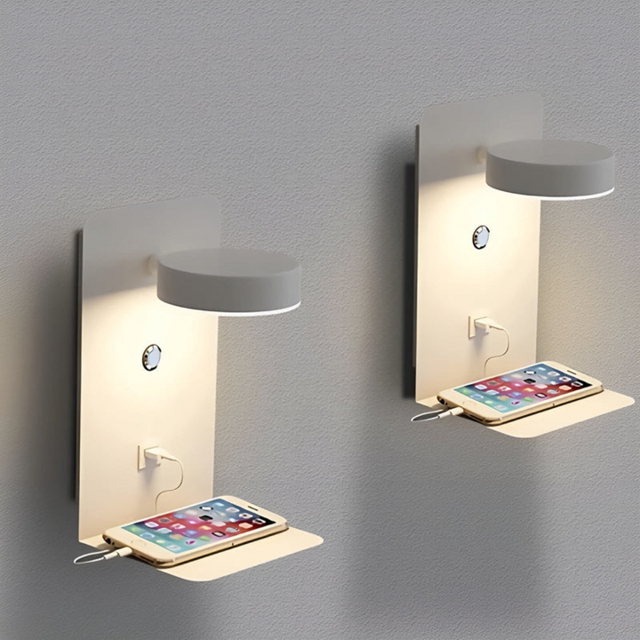 Minimalist LED Wall Lamp with USB Charging Port for Modern Interiors 2