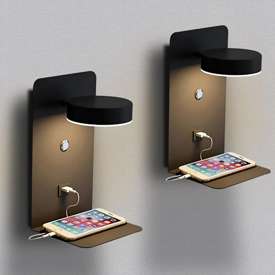 Minimalist LED Wall Lamp with USB Charging Port for Modern Interiors 3