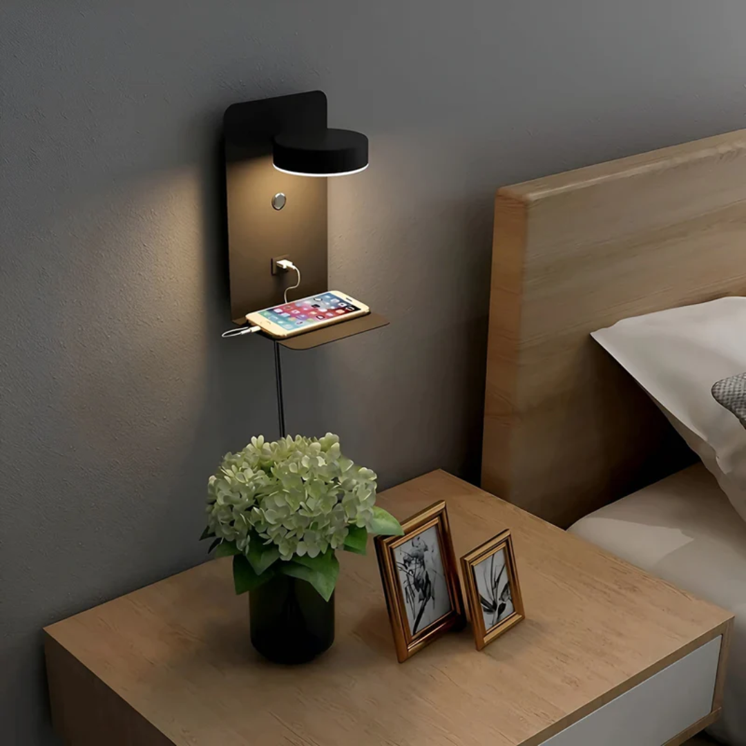 Minimalist LED Wall Lamp with USB Charging Port for Modern Interiors 7