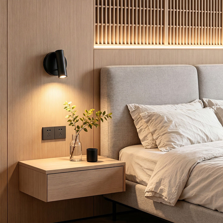 Minimalist LED Wall Sconce Lighting - Adjustable Metal Wall Lamp for Bedside Reading in Black, White, and Antique Bronze 1